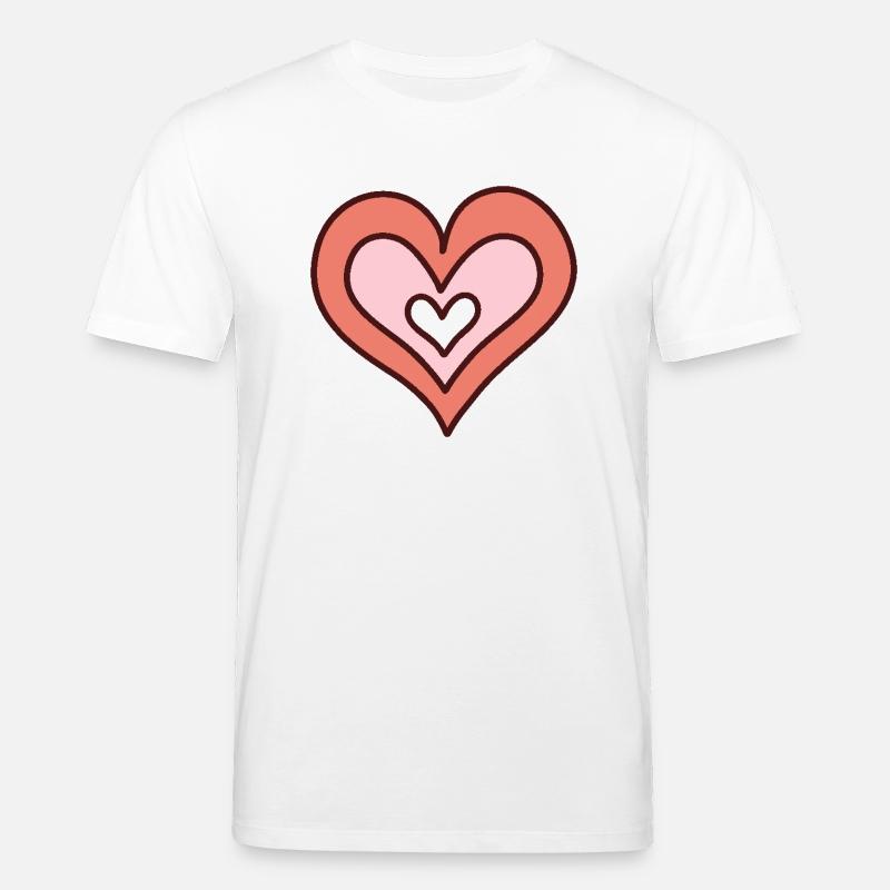 Coeur dessiné à la main - T-shirt bio CREATOR Stanley/Stella Unisexe - blanc