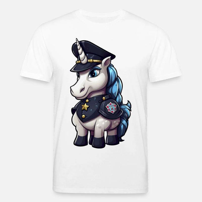 Polizei Einhorn - Stanley/Stella Unisex Bio-T-Shirt CREATOR  - Weiß