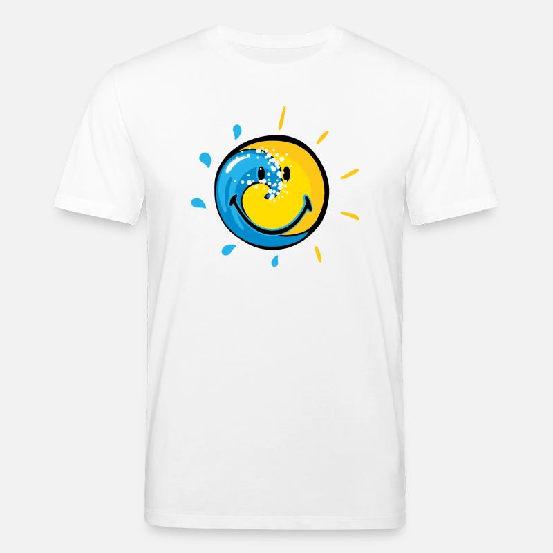Smiley Splash Sun - T-shirt bio CREATOR Stanley/Stella Unisexe - blanc