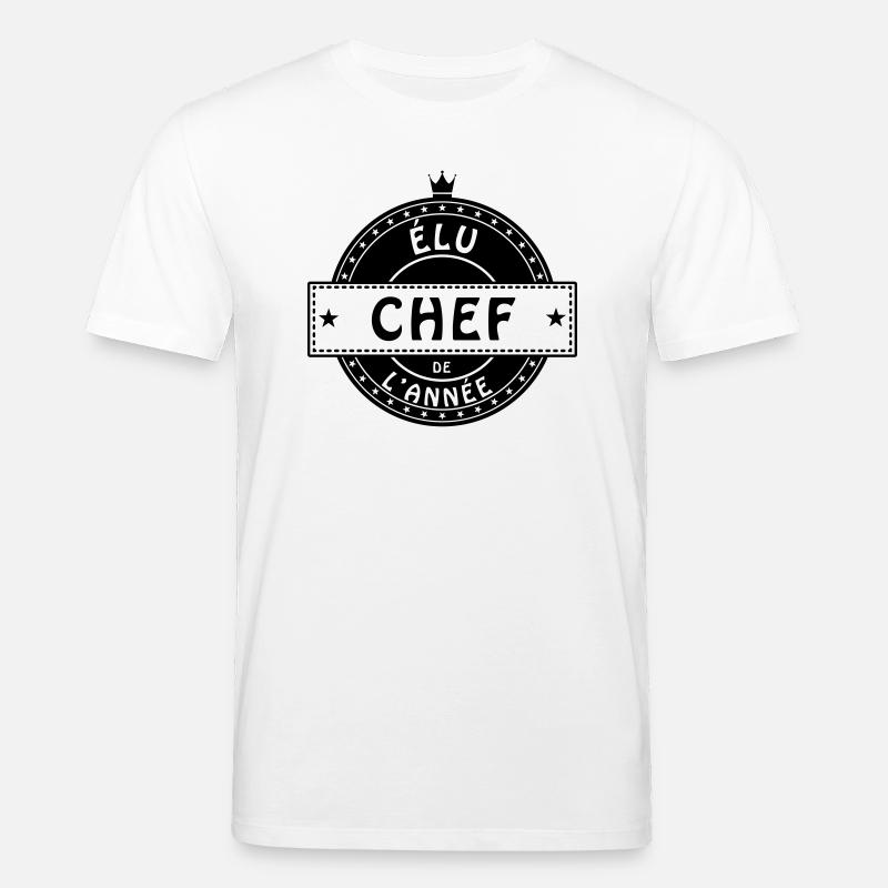 elu chef patron responsable cuisinier - T-shirt bio CREATOR Stanley/Stella Unisexe - blanc