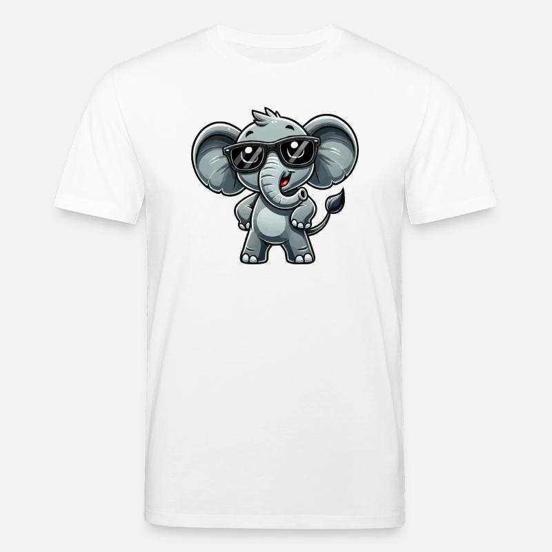 Lunettes de soleil éléphant - T-shirt bio CREATOR Stanley/Stella Unisexe - blanc