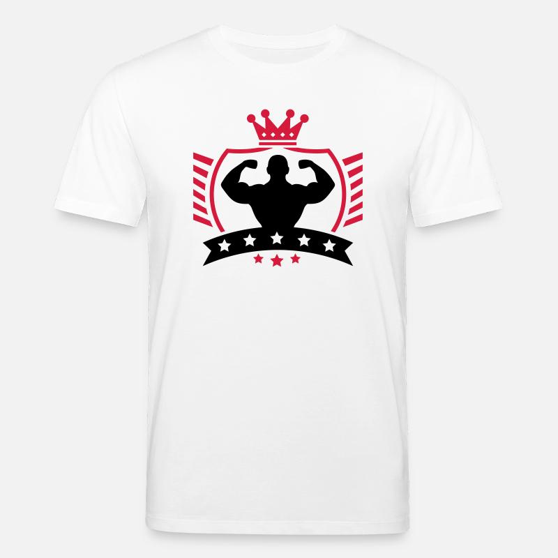 bodybuilder_shield_ym2 - T-shirt bio CREATOR Stanley/Stella Unisexe - blanc