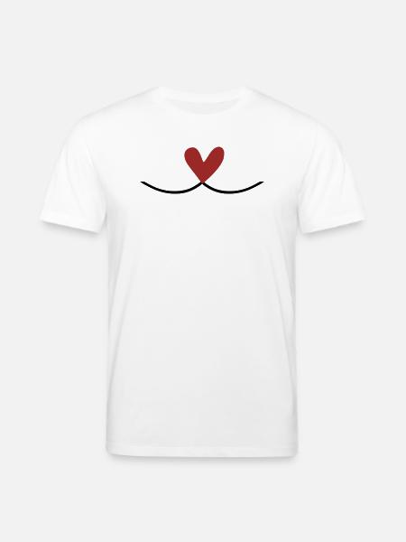 Heart Connection Line - Stanley/Stella CREATOR Unisex Organic T-Shirt - white