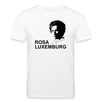 Rosa Luxemburg - Girly Shirt - Stanley/Stella Unisex Bio-T-Shirt CREATOR  - Weiß - Vorne - Alina (178cm) & Michal (187cm)