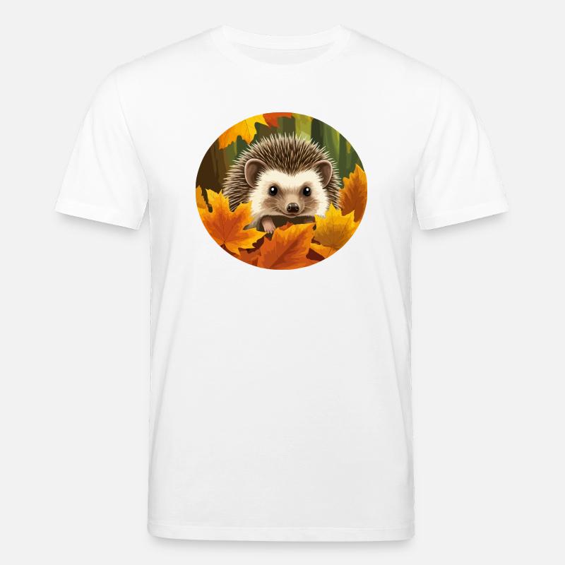 Igel zwischen den Blättern - Stanley/Stella Unisex Bio-T-Shirt CREATOR  - Weiß