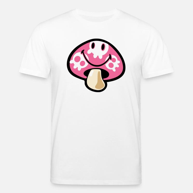 Hymiö Kawaii Vaaleanpunainen sieni - Stanley/Stella CREATOR unisex luomu-t-paita - valkoinen