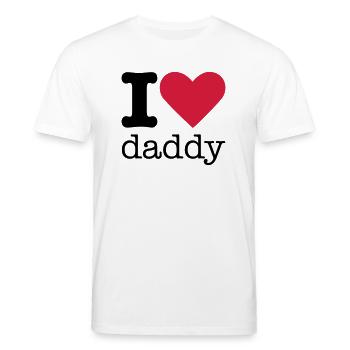 I Love Daddy - Stanley/Stella CREATOR økologisk unisex-T-shirt - hvid - Foran - Alina (178cm) & Michal (187cm)