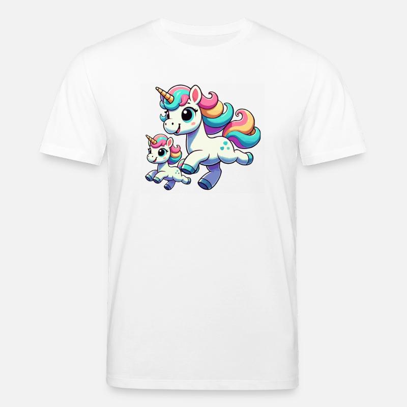 Einhorn-Mutter mit Kind - Stanley/Stella Unisex Bio-T-Shirt CREATOR  - Weiß