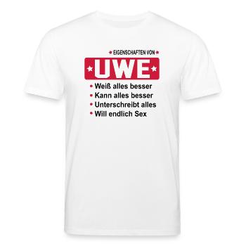 uwe - Stanley/Stella Unisex Bio-T-Shirt CREATOR  - Weiß - Vorne - Alina (178cm) & Michal (187cm)