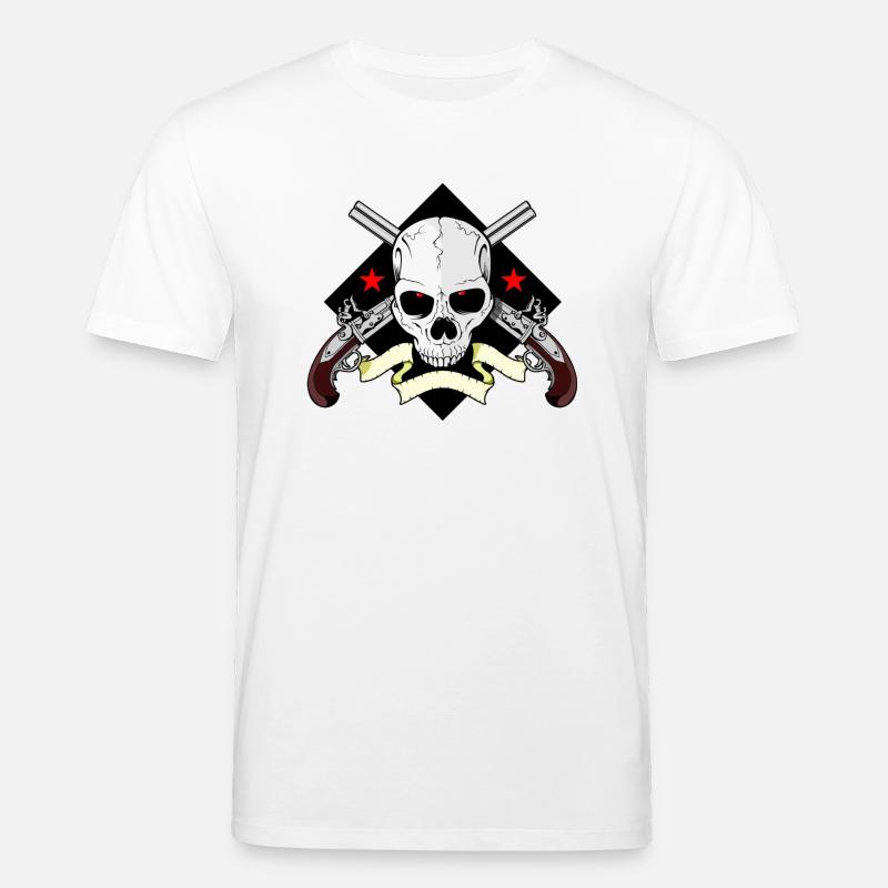 Skull mit Waffen - Stanley/Stella Unisex Bio-T-Shirt CREATOR  - Weiß
