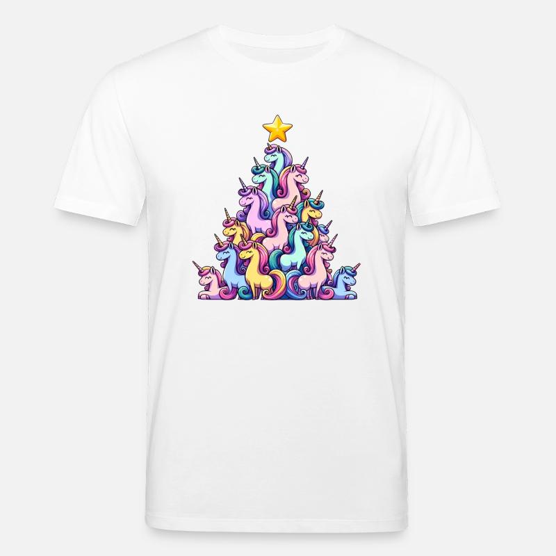 Einhorn Weihnachtsbaum Design - Stanley/Stella Unisex Bio-T-Shirt CREATOR  - Weiß