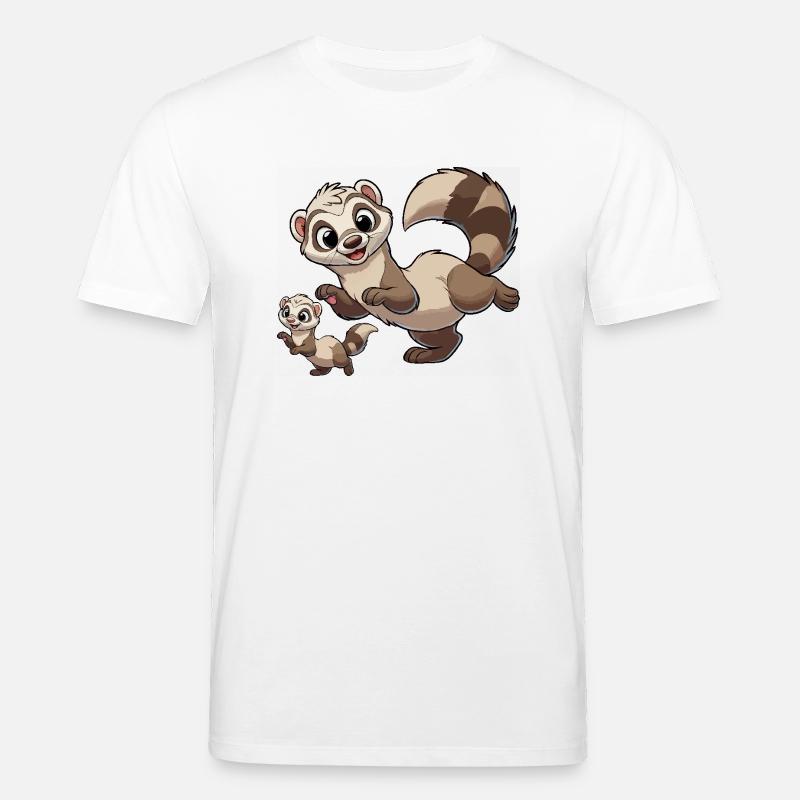 Frettchenmutter mit Kind - Stanley/Stella Unisex Bio-T-Shirt CREATOR  - Weiß