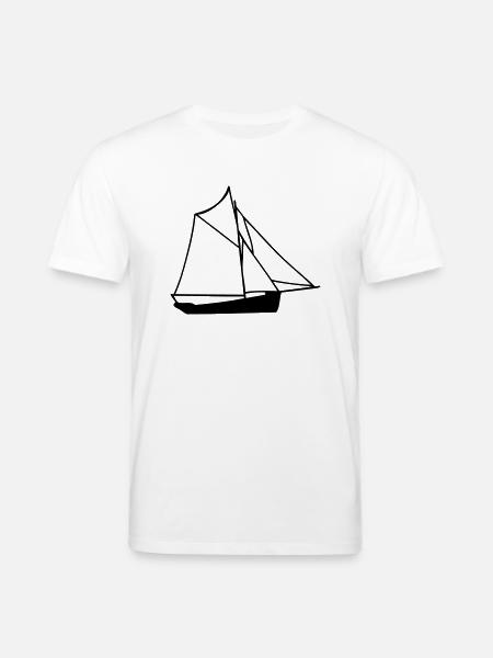 dessin de bateau navire sloop frégate - T-shirt bio CREATOR Stanley/Stella Unisexe - blanc