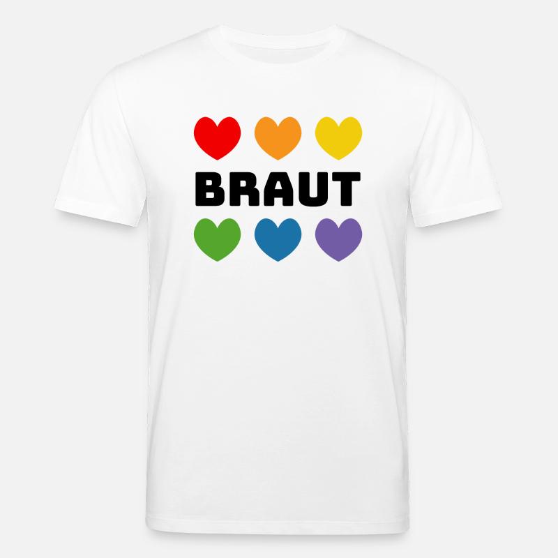 Regenbogenherzchen Braut schwarz - Stanley/Stella Unisex Bio-T-Shirt CREATOR  - Weiß