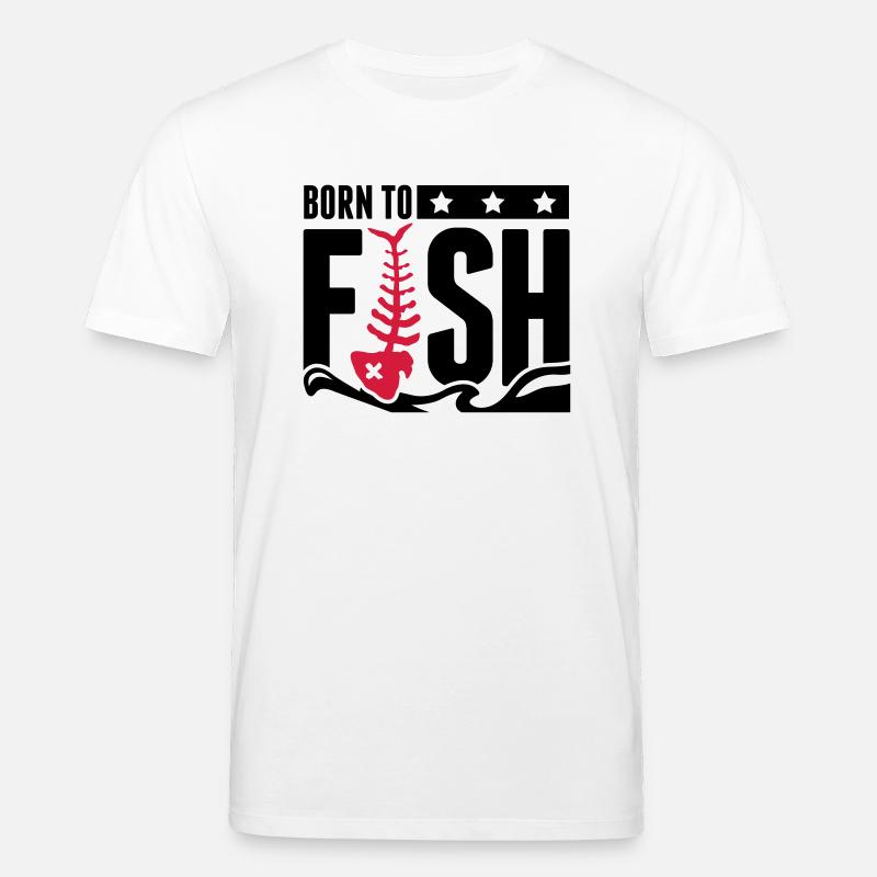 born_to_fish_fe2 - T-shirt bio CREATOR Stanley/Stella Unisexe - blanc