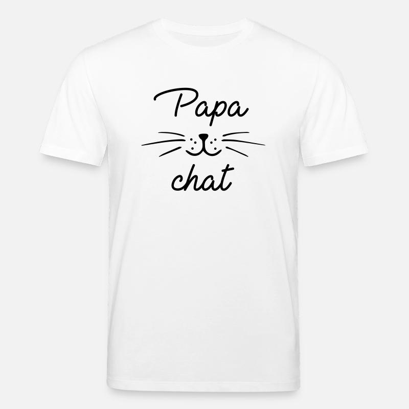 Papa chat - T-shirt bio CREATOR Stanley/Stella Unisexe - blanc