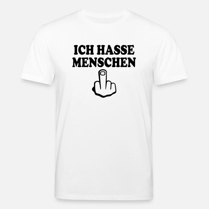 Ich hasse menschen Mittelfinger - Stanley/Stella Unisex Bio-T-Shirt CREATOR  - Weiß