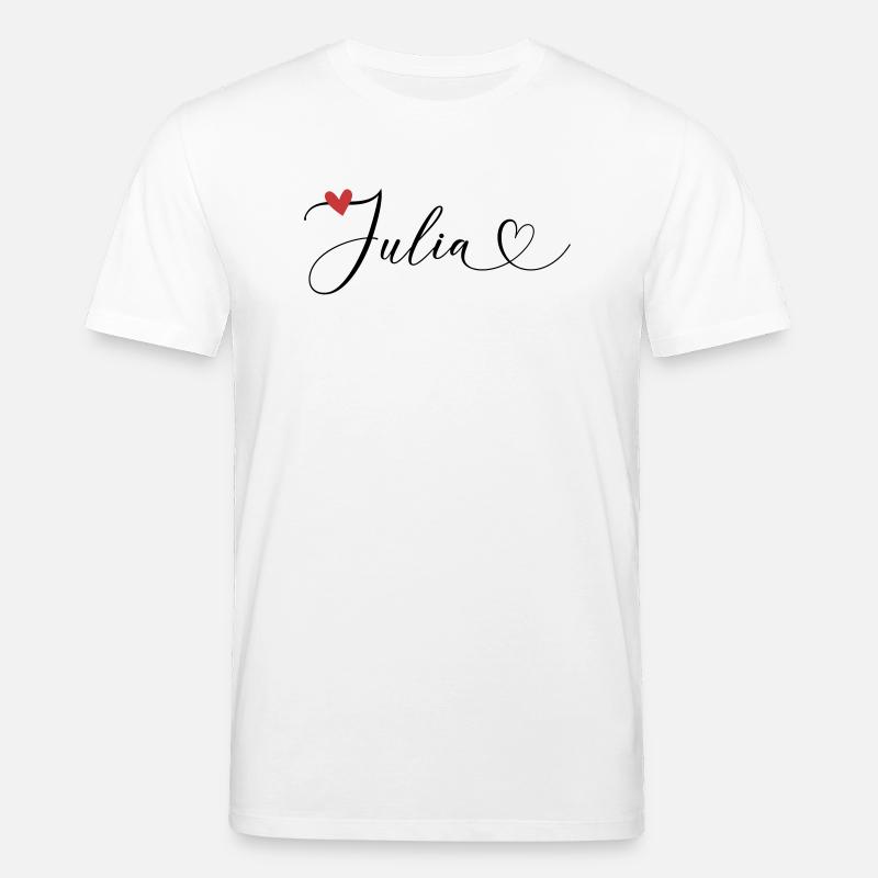 Julia Nom Prénom Calligraphie Coeur - T-shirt bio CREATOR Stanley/Stella Unisexe - blanc