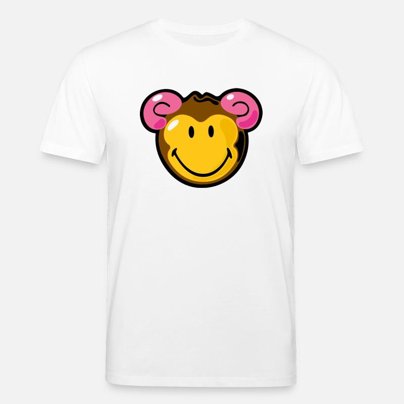 Smiley Monkey - Stanley/Stella Unisex Bio-T-Shirt CREATOR  - Weiß