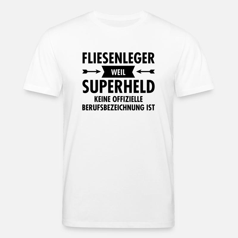 Fliesenleger - Superheld - Stanley/Stella Unisex Bio-T-Shirt CREATOR  - Weiß