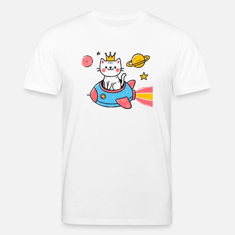 Chat dans l’espace - T-shirt bio CREATOR Stanley/Stella Unisexe - blanc