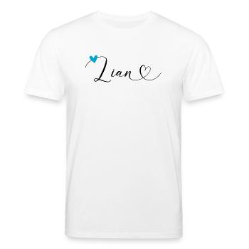 Lian Nom Prénom Calligraphie Coeur - T-shirt bio CREATOR Stanley/Stella Unisexe - blanc - Devant - Alina (178cm) & Michal (187cm)