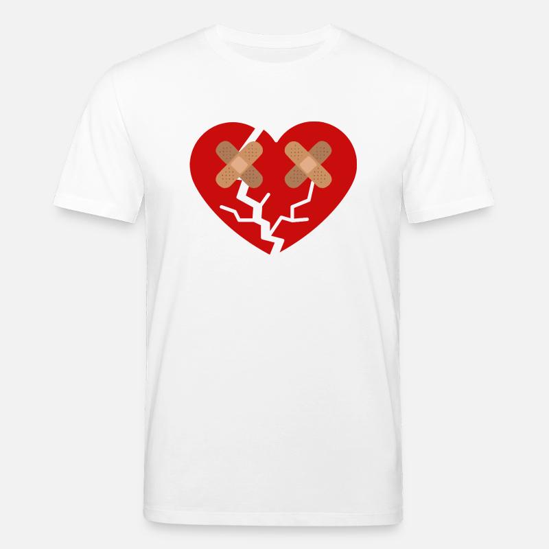 Gebrochenes Herz mit Pflaster - Stanley/Stella Unisex Bio-T-Shirt CREATOR  - Weiß