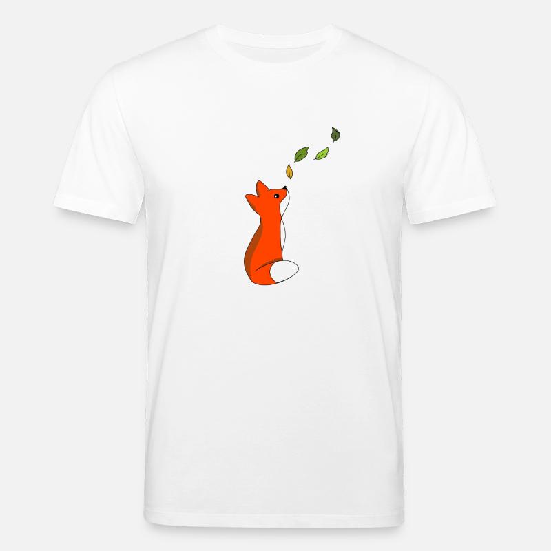 Fuchs mit Blätter - Stanley/Stella Unisex Bio-T-Shirt CREATOR - Weiß