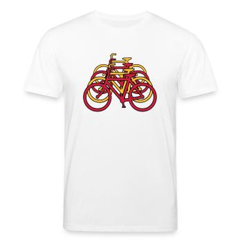 fahrräder kunst - Stanley/Stella Unisex Bio-T-Shirt CREATOR  - Weiß - Vorne - Alina (178cm) & Michal (187cm)