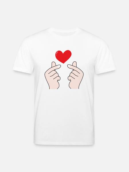 Finger hearts 5 - Stanley/Stella CREATOR Unisex Organic T-Shirt - white