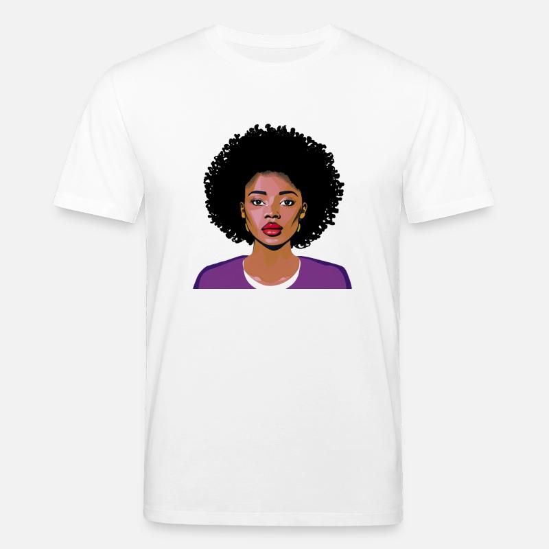 Frau mit Afro - Stanley/Stella Unisex Bio-T-Shirt CREATOR  - Weiß