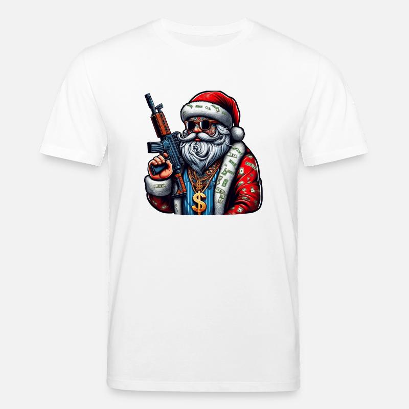 Weihnachtsmann mit AK 47 - Stanley/Stella Unisex Bio-T-Shirt CREATOR - Weiß