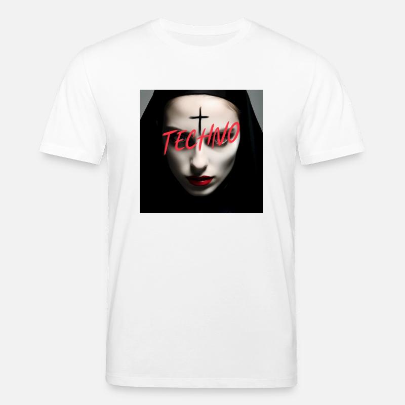 Satanic Techno Nun - Rave Design - Stanley/Stella Unisex Bio-T-Shirt CREATOR - Weiß