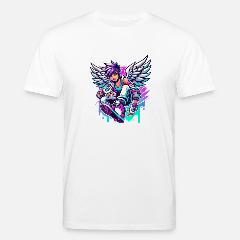 Cooler Engel bunte Haare - Stanley/Stella Unisex Bio-T-Shirt CREATOR  - Weiß