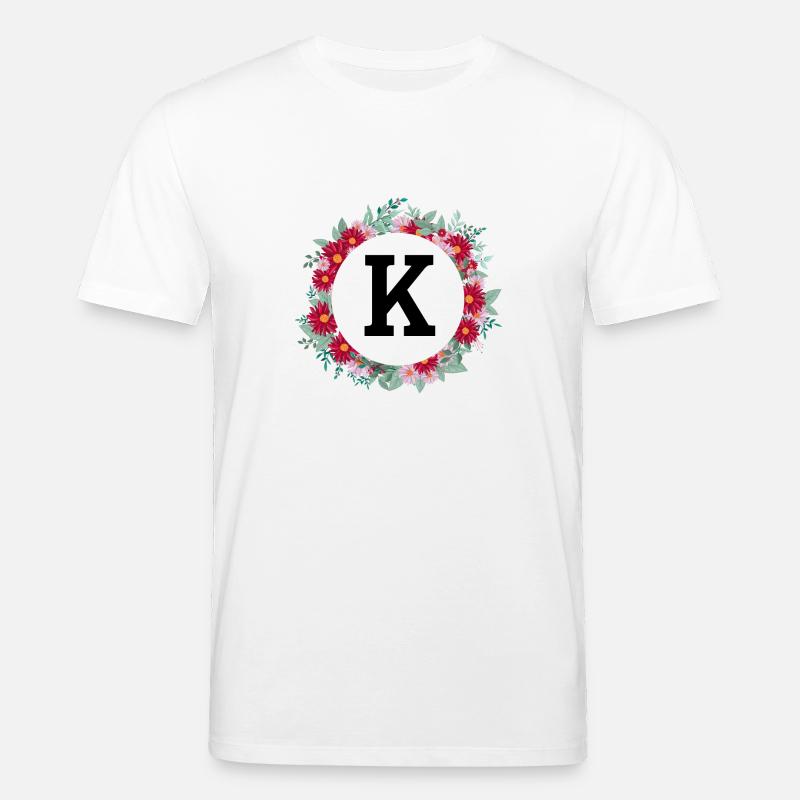 Buchstabe k Blumenkrone - Stanley/Stella Unisex Bio-T-Shirt CREATOR  - Weiß