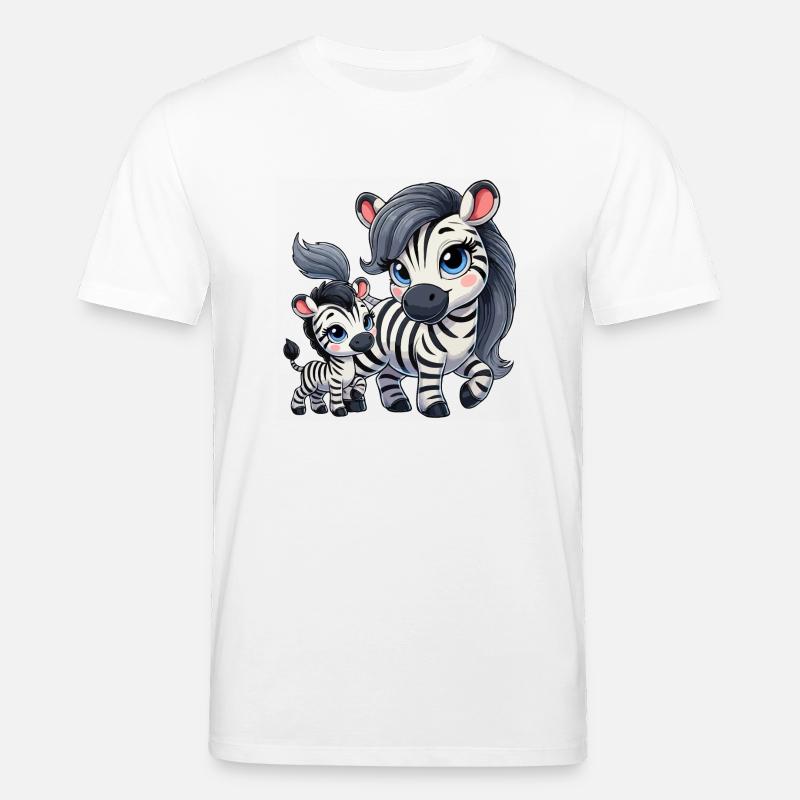 Zebra-Mutter mit Kind - Stanley/Stella Unisex Bio-T-Shirt CREATOR  - Weiß