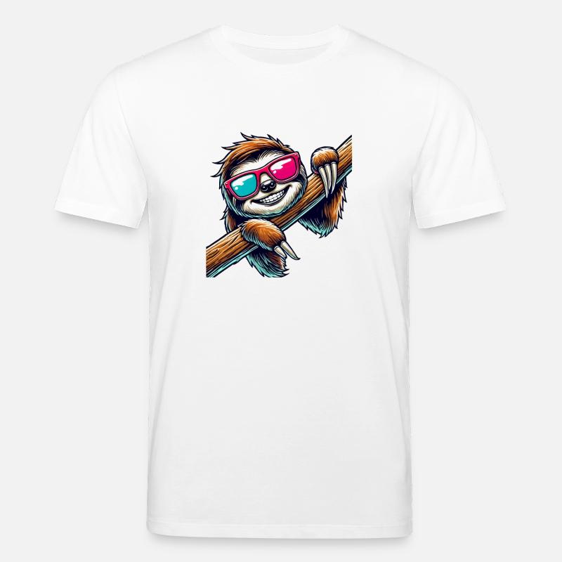 faultier sonnenbrille - Stanley/Stella Unisex Bio-T-Shirt CREATOR  - Weiß