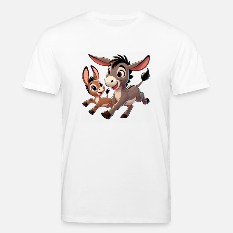 Esel mit herumtollendem Kind - Stanley/Stella Unisex Bio-T-Shirt CREATOR  - Weiß
