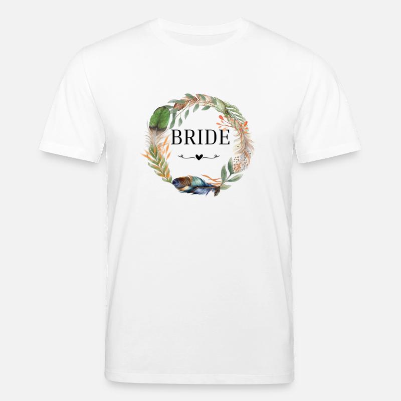 bride couronne fleurs boho - T-shirt bio CREATOR Stanley/Stella Unisexe - blanc