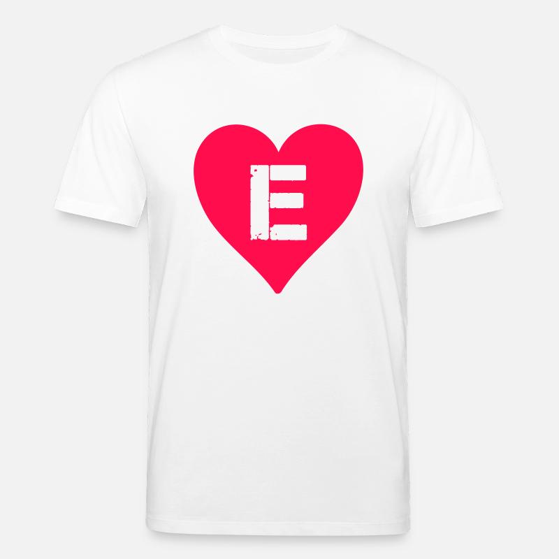 herz buchstabe e - Stanley/Stella Unisex Bio-T-Shirt CREATOR  - Weiß