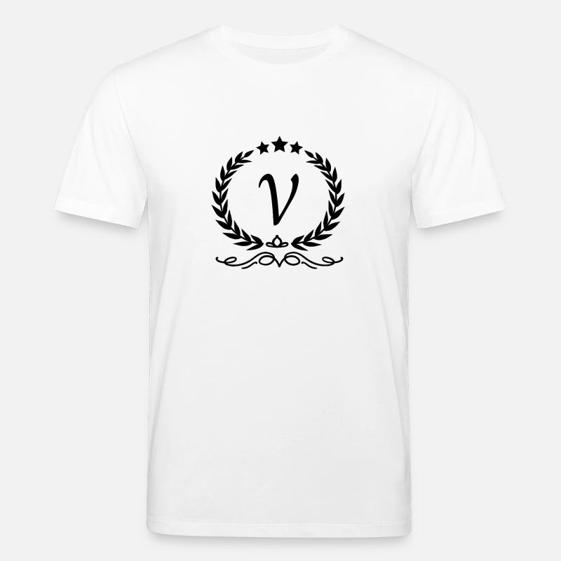 Buchstabe V Krone - Stanley/Stella Unisex Bio-T-Shirt CREATOR  - Weiß