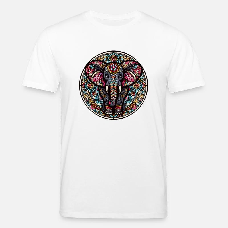 Indian mantra elephant - Stanley/Stella CREATOR Unisex Organic T-Shirt - white
