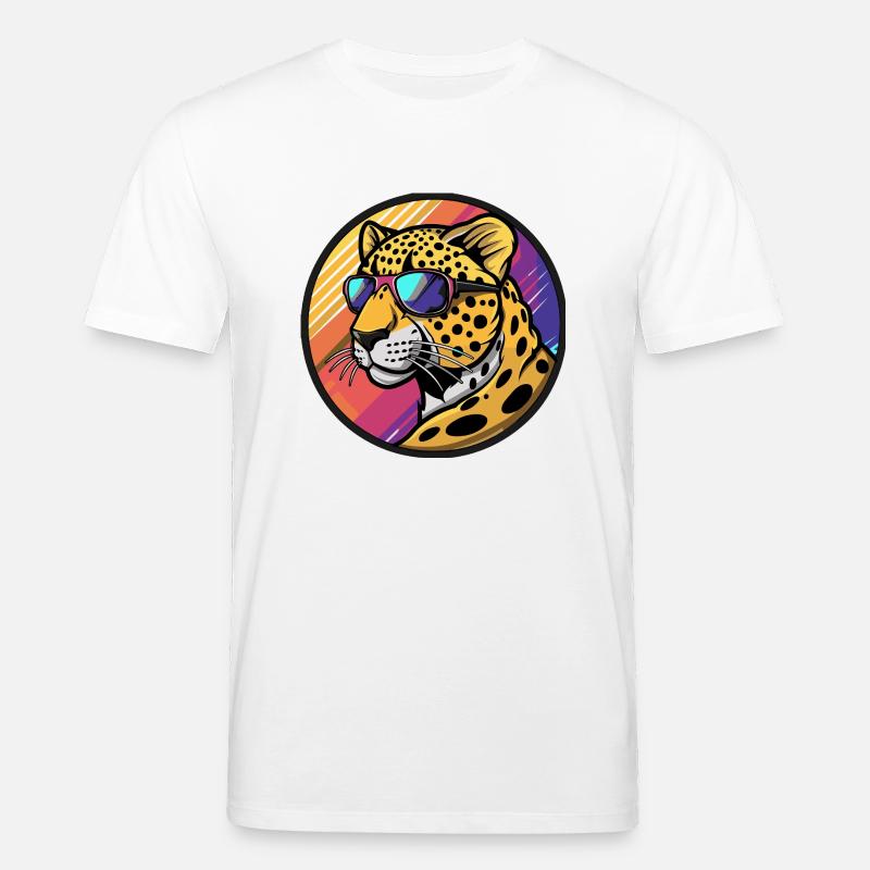 Léopard Bande dessinée Cool Été - T-shirt bio CREATOR Stanley/Stella Unisexe - blanc