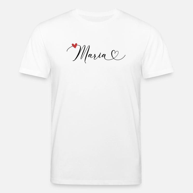 Maria Nom Prénom Calligraphie Coeur - T-shirt bio CREATOR Stanley/Stella Unisexe - blanc