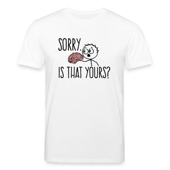 Désolé, est-ce que c’est son cerveau qui dit - T-shirt bio CREATOR Stanley/Stella Unisexe - blanc - Devant - Alina (178cm) & Michal (187cm)
