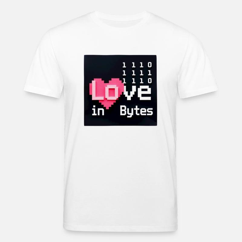 Liebe in Bytes Pixel Art - Stanley/Stella Unisex Bio-T-Shirt CREATOR  - Weiß