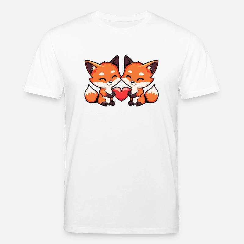 Fuchs Paar Herz - Stanley/Stella Unisex Bio-T-Shirt CREATOR  - Weiß