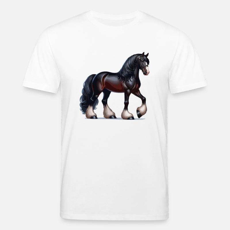 Cheval Pêcheur noir 2 - T-shirt bio CREATOR Stanley/Stella Unisexe - blanc