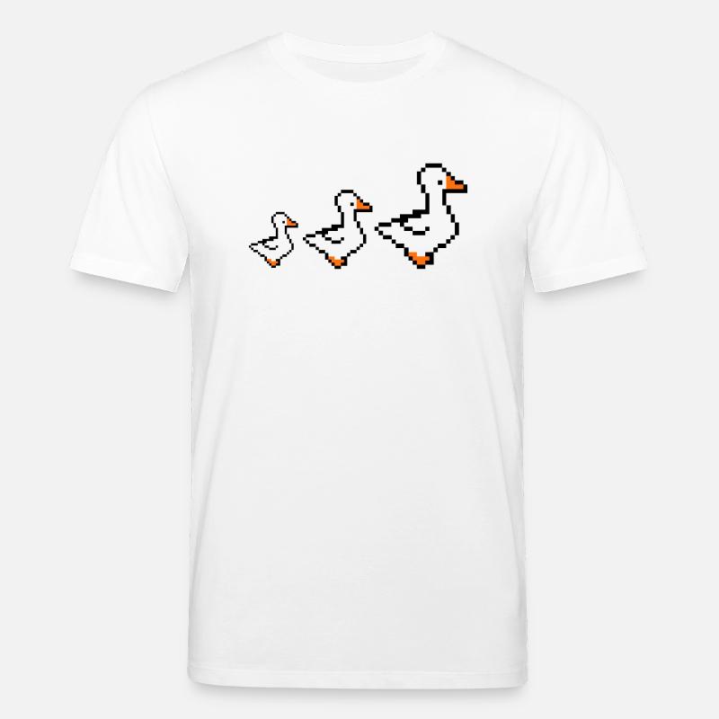 Canards pixellisés - T-shirt bio CREATOR Stanley/Stella Unisexe - blanc
