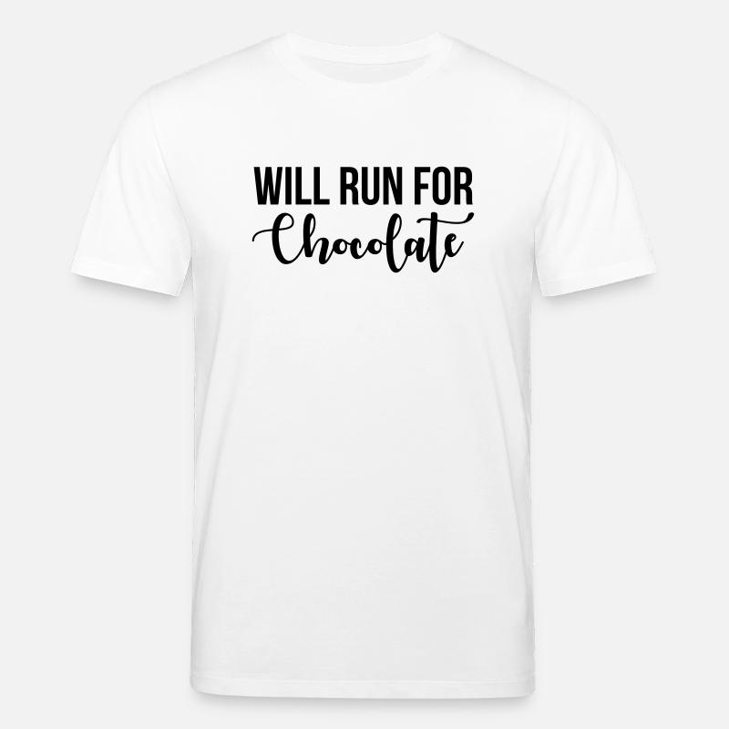 Will run for chocolate - Stanley/Stella Unisex Bio-T-Shirt CREATOR  - Weiß